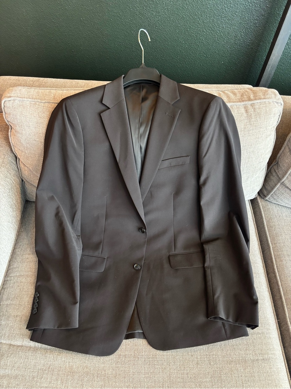 Calvin Klein Black Men's Two-Button Suit Jacket